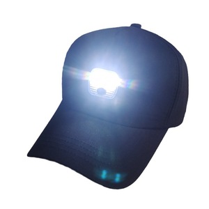 Gorra de béisbol LED con luz brillante extraíble Sombrero ajustable clásico Construido en manos libres Faro Sombrero negro - Product Image 2