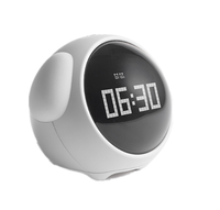 Jam Alarm Mini Multifungsi LED Emosi dengan Pengisian Daya, Layar Digital, Desain Kartun Lucu untuk Anak-Anak