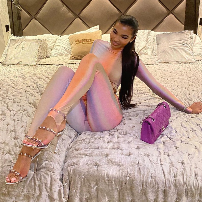 Женский уличный комплект из 2 предметов, повседневный уличный костюм из укороченного топа и длинных брюк с принтом, подходящий комплект из рубашки и леггинсов для осени