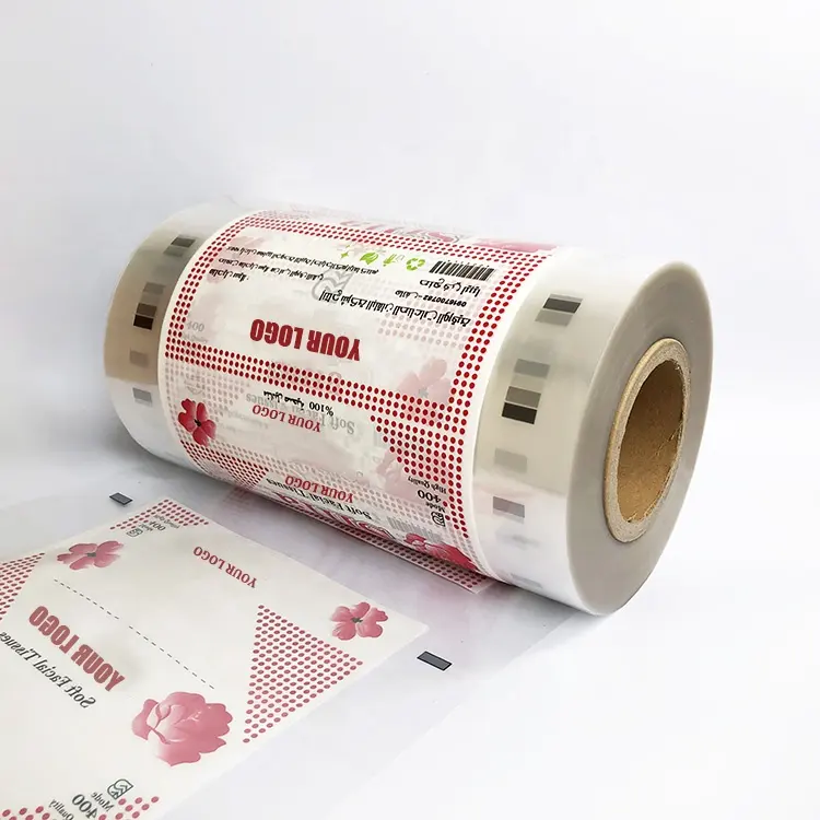Rolo de filme CPP para embalagem de tecido, rolo de papel facial de plástico com impressão personalizada para máquina de embalagem automática de tecido