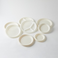Assiettes en plastique rondes jetables biodégradables en fécule de maïs Assiettes écologiques de 6 7 9 pouces pour le camping