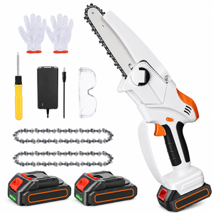 Mini <span class=keywords><strong>tronçonneuse</strong></span> sans fil de 6 pouces, 21V, <span class=keywords><strong>tronçonneuse</strong></span> électrique portative avec 2 batteries - Product Image 1
