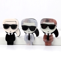 Broche personnalisée Hot Star Jewelry pour homme, broche de corsage en acrylique soignée, idéale pour lunettes de soleil, cravate, cheveux longs, costume, pour fêtes et mariages