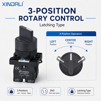 Interrupteur rotatif à 3 positions LAY5-ED33 22 mm, 10A 220V, bouton en plastique, interrupteur à bouton-poussoir industriel, 1NO/1NC, IP54, bornes à vis