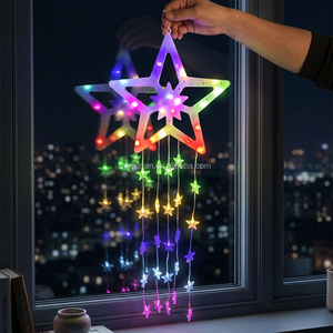 Guirlande lumineuse YN Starlight 70 cm pour fenêtre, flocons <span class=keywords><strong>de</strong></span> neige, étoiles, sapin <span class=keywords><strong>de</strong></span> <span class=keywords><strong>Noël</strong></span>, intérieur/extérieur, mur, mariage, fête, vente flash, IP44 - Product Image 1