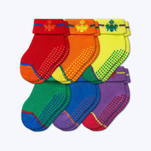 Lot de chaussettes bébé multicolores en gros, personnalisées, en jacquard, avec revers plié, en bouclette, en coton, pour tout-petits, coffrets cadeaux pour nouveau-nés - Product Image 3