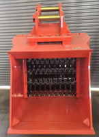 Godet de broyage et de criblage pour excavatrice MONDE, godet multifonctionnel pour le recyclage de roches, de pierres et de déchets de construction