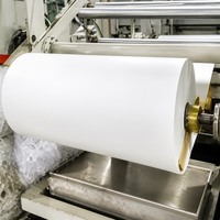 Rouleaux géants de papier thermique semi-brillant blanc mat 80 g/m² pour transfert thermique, rouleaux géants d'étiquettes autocollantes prédécoupées