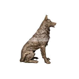 आउटडोर उद्यान के लिए जीवन आकार के कुत्ते प्रतिमा कांस्य पशु मूर्तिकला यार्ड कांस्य ग्रेहाउंड मूर्तिकला