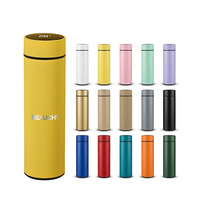 Bouteille intelligente à LED avec logo personnalisé, 500 ml, bouteille isotherme en acier inoxydable, bouteille d'eau numérique avec affichage de la température