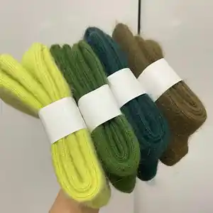 Thời Trang Dày Mùa Đông Ấm Vớ Angora Thỏ Len Vớ Nữ Kích Thước Lớn Màu Rắn Sox