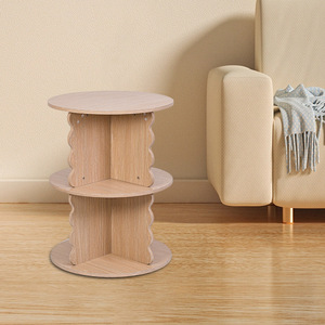 Mới 360 độ thiết kế đơn giản nhiều lớp Kệ sách gỗ rắn tiết kiệm không gian kệ sách cho sinh viên phòng ngủ phòng khách lưu trữ giá - Product Image 4