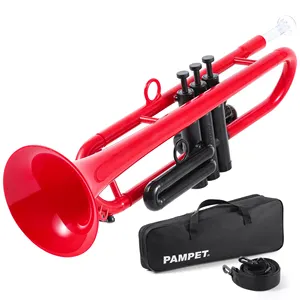 Bb Trumpet Standard Trumpet Set With Carrying Case Lightweight Plastic Trumpet For Student Beginner Musical Instrument