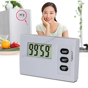 OEM Pocket magnetic shot coffee digital clock timer with display battery two digit clip on clip-on button loud white mini
