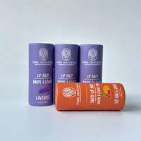 Boîte en carton personnalisée écologique pour baume à lèvres, conteneur vide en kraft pour gloss à lèvres, tube d'emballage en papier pour baume à lèvres