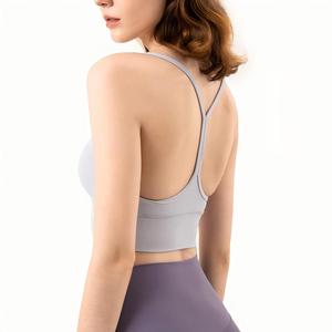 Sujetador deportivo de yoga para mujer al por mayor, con espalda en Y, tirantes finos, cuello en U, top corto acolchado, ropa deportiva suave y transpirable, OEM ODM - Product Image 4