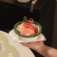 Bol en céramique de style américain, peint à la main avec un relief sous-émail, pour la maison, idéal pour le riz, les desserts, le yaourt, les fruits ou les salades pour enfants.