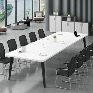 Table de conférence longue pour 6 à 10 personnes, style minimaliste moderne, pour salle de réunion ou de formation, librement combinable et détachable - Product Image 1
