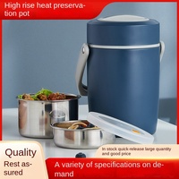 Seau à riz isolé sous vide en acier inoxydable haute capacité Boîte à lunch portable scellée de grande capacité avec couvercle en plastique en gros