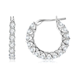 Dainty 14K Gold Filled Dazzling Claw Setting Round Cut <b>3mm</b> Zircon Jewelry 14k Gold Filled Hoop <b>Earrings</b> for Women - Product Image 3