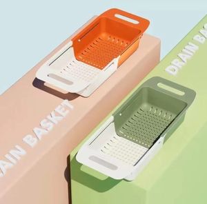 Ausziehbares Sieb über dem Waschbecken Einziehbare Küchen spüle Korb Lebensmittels iebe zum Abtropfen von Nudeln und trockenen Gerichten - Product Image 3
