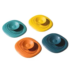 Light Silicon Hair Stopper Shower Floor Drain Covers Restaurant Kitchen Silicone Rubber filter Pad for Drainage Floor Mat Bath