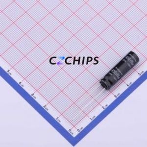 Condensador Electrolítico de Aluminio de Orificio Pasante 450CXW10MEFR8X25, Orificio Pasante, D8xL25mm, 10uF, 20%, 450V, 120mA-120Hz - Product Image 1
