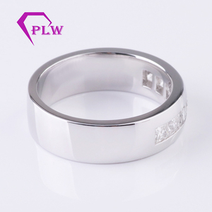 Anillo Moissanite Provence 14K Oro blanco sólido 7.5 * 7.5mm Princesa <span class=keywords><strong>D</strong></span> Color Anillo Moissanite Boda para hombres - Product Image 4