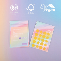 Lot de 80 patchs de détection UV en gros – Rappel de protection solaire végétalien pour voyage et usage quotidien en extérieur – Étiquette personnalisée pour marque