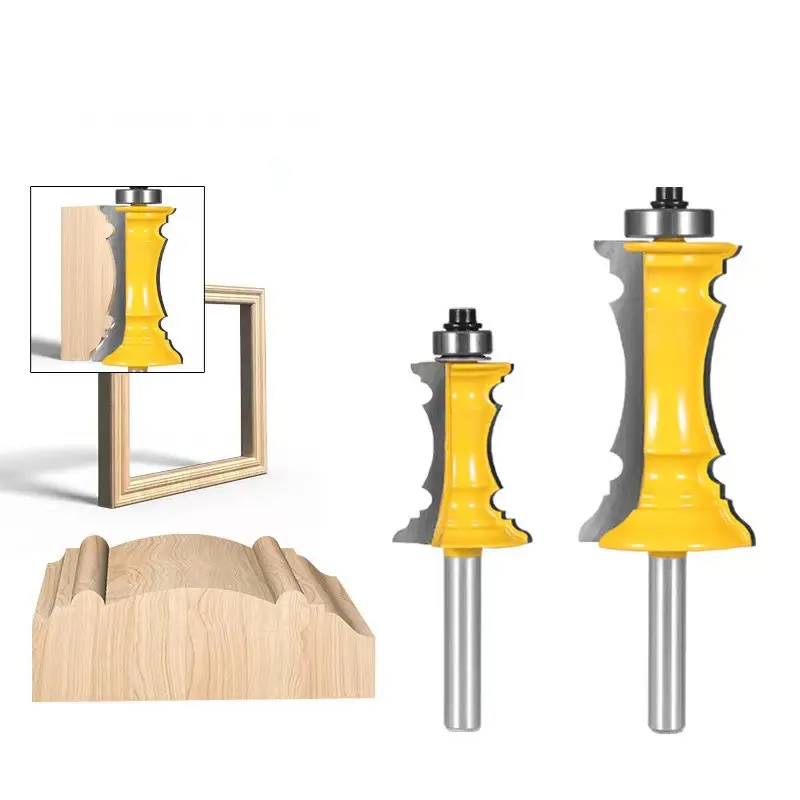 Ponteiras de roteador de trilho de cadeira, 8mm, haste mitida, coroa, molde, pontas de linha, cortador de tenão para ferramentas de carpintaria