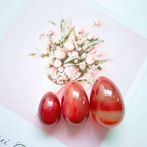 Pierre jaspe des œufs de jade rouge, pièces, prix en gros, pierre de yoni, cornaline, œuf de jaspe - Product Image 2
