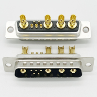 Connecteur Combo D-Sub 9W4 9 Broches à Courant Élevé, 5 Broches Mâles et 4 Broches Femelles, 30A, Plaqué Or, Broches Solides, à Souder, Type Standard