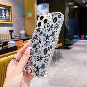 <span class=keywords><strong>Coque</strong></span> de téléphone portable en soie argentée à motif d'étoile de mer noire encre pour <span class=keywords><strong>iPhone</strong></span> 8 X Xr Xs Max <span class=keywords><strong>11</strong></span> 12 13 14 15 16 17 Air - Product Image 2