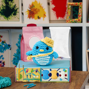 Kit de Manualidades de Pingüino Azul para Niños, Peluche Suave para Tejer a Crochet, Juguete Educativo de Costura para Niños y Niñas de 7 a 12 Años, Principiantes - Product Image 6