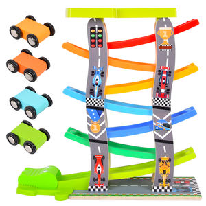 Classique nouvellement conçu 5 couches en bois piste poulie enfants éducatif fente jouet Train jeu pour garçons et filles - Product Image 2