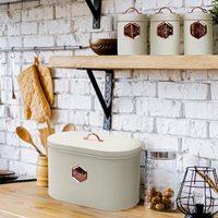 Boîte de rangement en métal de haute qualité pour la maison avec couvercle en bambou, boîte à café, thé, sucre, pain, pâtes, pot en métal