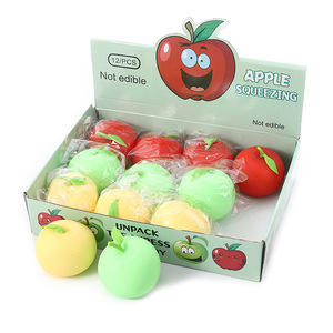 Ballon anti-stress créatif et réaliste en forme de pomme, jouet de compression pour enfants, boule magique de décompression et de ventilation - Product Image 3