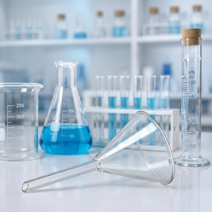 Entonnoir de laboratoire en verre borosilicate de 60 mm à tige longue ou courte, entonnoir à huile pliable en silicone transparent, garantie de 3 ans - Product Image 3