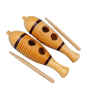 Wholesale Solid Wood Fish Shaped Guiro Scraper With Wood Beater Orff Percussion Instrument Kids Sound Effect <b>Musical</b> Toy - Product Image 1