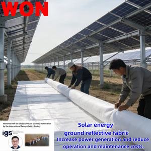 WON Panneau solaire centrale électrique couverture de sol Anti-UV longue durée film solaire réfléchissant blanc tapis de mauvaises herbes réfléchissant - Product Image 3