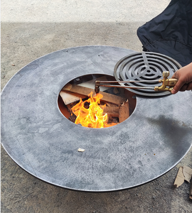 Table ronde en acier Corten rouge rouille Style acier au carbone <span class=keywords><strong>de</strong></span> haute qualité BBQ foyer <span class=keywords><strong>jardin</strong></span> extérieur <span class=keywords><strong>Barbecue</strong></span> gril <span class=keywords><strong>cheminée</strong></span> - Product Image 5