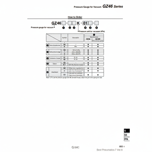 SMC Pneumatics-Manómetro de vacío, variante manual, servicio de cumplimiento - Product Image 1