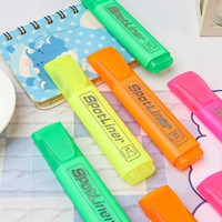 4-Pack pena Highlighter ukuran Jumbo ungu merah kuning neon perlengkapan sekolah kantor lucu kemasan longgar miring