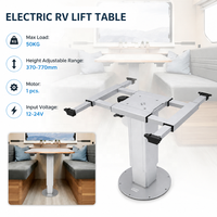 Pied de table réglable pneumatique pour camping-car, caravane, bateau, extérieur, amovible, en alliage d'aluminium blanc thermolaqué