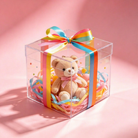 Boîte de présentation en acrylique transparente personnalisée en usine, boîte de rangement et de présentation portable en acrylique pour chocolat, fleurs, cadeaux