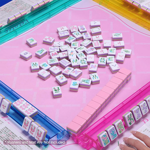 Juego de Mahjong Americano de Acrílico Rosa Personalizado, 4 Capas, Pintado a Mano con Flores de Jardín, Puntos Bam Crak, Regalo de Lujo - Product Image 5