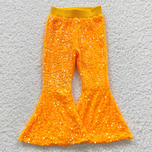 Wholesale Kids Fashionable Boutique Long <b>Pants</b> Toddler Girl Casual Comfortable Children <b>Sequin</b> Flare <b>Pants</b> Clothes - Product Image 6