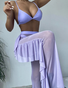 Costumi da Bagno in 11 Colori, Set 3 Pezzi, Sexy Costume da Bagno Donna, Pantaloni da <span class=keywords><strong>Spiaggia</strong></span> in Rete Trasparente, Taglie S-XL - Product Image 2