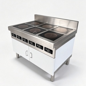Cuisinière à induction professionnelle 6 foyers, type armoire en acier inoxydable, pour cuisine de restauration - Product Image 1