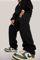 Pantalon long ample à poches, style streetwear, poids lourd 445 g/m², 65 % coton, 35 % polyester, coupe droite pour homme, OEM ODM
